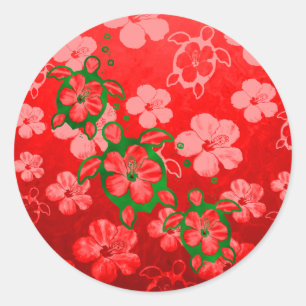 Kerstmis Honu Turtles Ronde Sticker