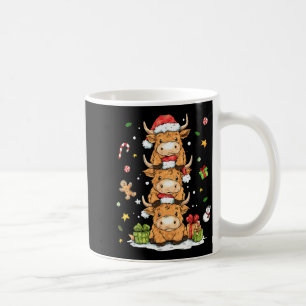 Kerstmis Hoogland Koe Cute Kalf Koe Santa Hoed M Koffiemok