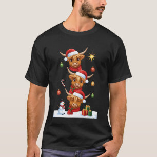 Kerstmis Hoogland Koe Kinderen Kerstman Hoed Grapp T-shirt