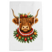 Kerstmis Hoogland Koe  Medium Cadeauzakje (Achterkant)