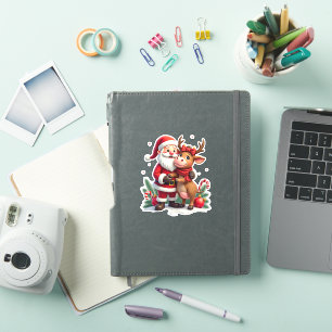 Kerstmis Hoogland Koe Met Sinterklaas Schots Vinta Sticker