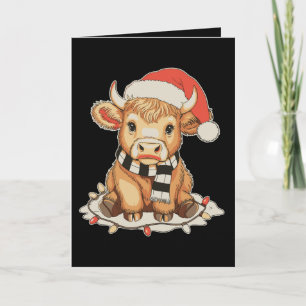 Kerstmis Hoogland Koe Moe Xmas Vakantie Seizoen Feestdagen Kaart