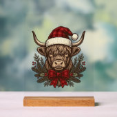 Kerstmis Hoogland Koe Oude Gravure Design_1 Acryl Bord (Neutraal)