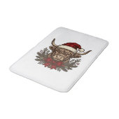 Kerstmis Hoogland Koe Oude Gravure Design_1 Badmat (Gekanteld)