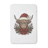 Kerstmis Hoogland Koe Oude Gravure Design_1 Badmat (Voorkant Verticaal)