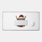 Kerstmis Hoogland Koe Oude Gravure Design_1 Bureaumat (Keyboard & Muis)