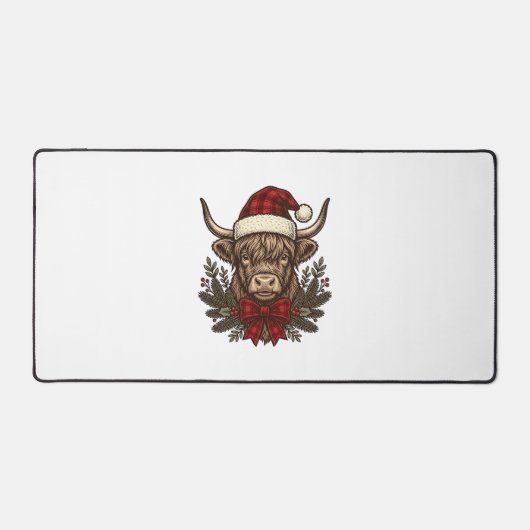 Kerstmis Hoogland Koe Oude Gravure Design_1 Bureaumat (Voorkant)