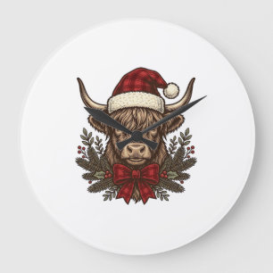Kerstmis Hoogland Koe Oude Gravure Design_1 Grote Klok