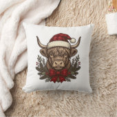 Kerstmis Hoogland Koe Oude Gravure Design_1 Kussen (Deken)