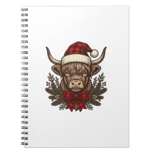 Kerstmis Hoogland Koe Oude Gravure Design_1 Notitieboek