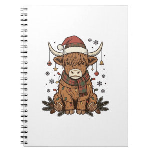 Kerstmis Hoogland Koe Oude Gravure Design 2_ Notitieboek