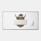 Kerstmis Hoogland Koe Oude Gravure Kerstman Hoed Bureaumat (Keyboard & Muis)