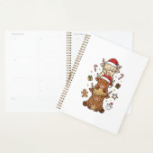 Kerstmis Hoogland Koe Stapel Vintage Gravure Des Planner (Display)