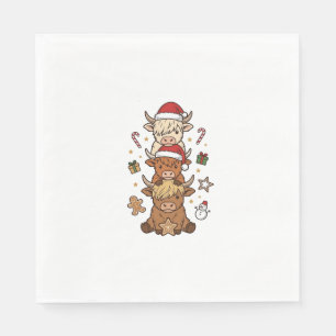 Kerstmis Hoogland Koe Stapel Vintage Gravure Des Servet