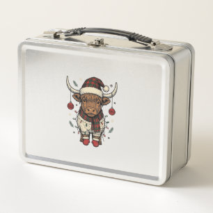 Kerstmis Hoogland Koe Vakantie T-shirt_1