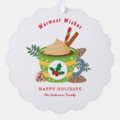 Kerstmis Hot Chocolade Cup Xmas Ornament Kaart (Achterkant)