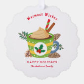 Kerstmis Hot Chocolade Cup Xmas Ornament Kaart (Voorkant)