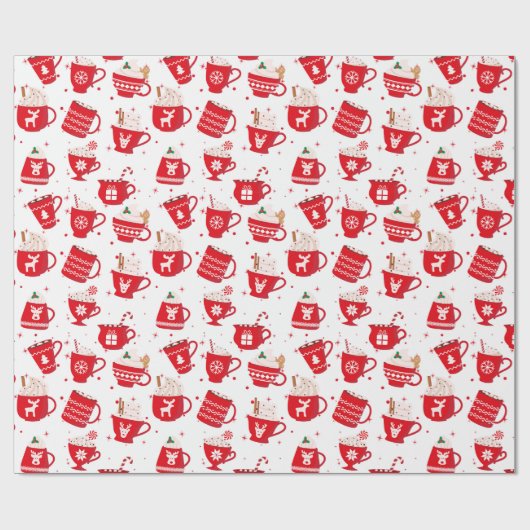 Kerstmis Hot Cocoa Inpakpapier (Vlak)