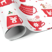 Kerstmis Hot Cocoa Inpakpapier (Rol Hoek)