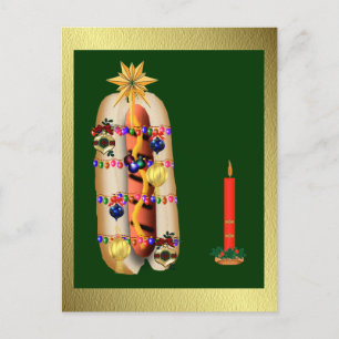 Kerstmis Hotdog Feestdagenkaart