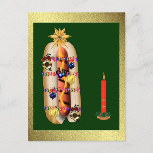 Kerstmis Hotdog Feestdagenkaart (Voorkant)