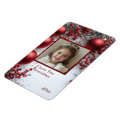 Kerstmis hou ik van jou oma  Rode ornamenten Magneet (Linkerzijde)