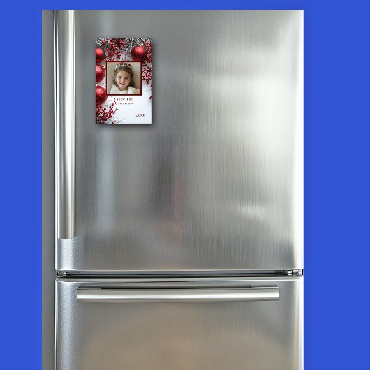 Kerstmis hou ik van jou oma  Rode ornamenten Magneet