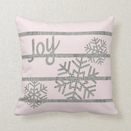 Kerstmis Houndstooth Sneeuwvlokken Op Blush Kussen