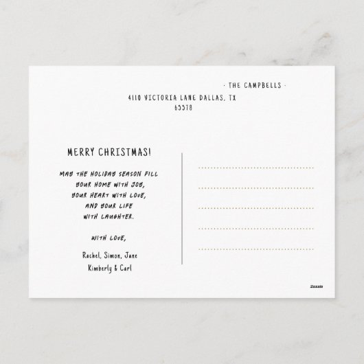 Kerstmis Hout Roestige Touw Foto Collage Feestdagenkaart (Achterkant)