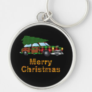 Kerstmis Houten Auto Cadeau Voor Kerstvakantie Sleutelhanger