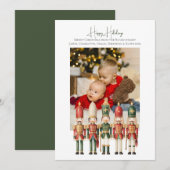 Kerstmis Houten Soldaten Fotosjabloon Feestdagenkaart (Voorkant / Achterkant)