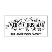 Kerstmis houten stempel met persoonlijke tekst (Afrduk)