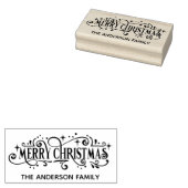 Kerstmis houten stempel met persoonlijke tekst (Gestempeld)