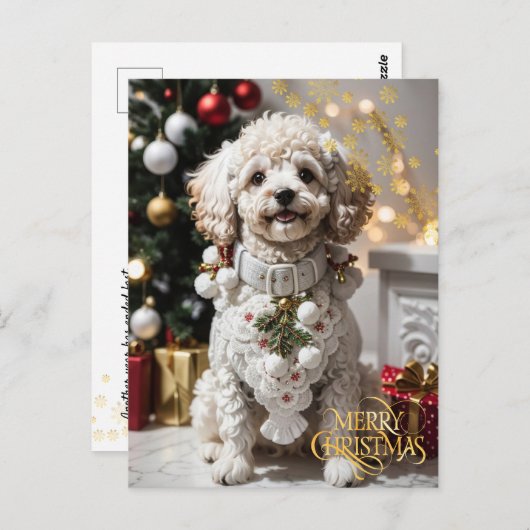 Kerstmis. Huisdier. Knuffel puppy.  Briefkaart (Voorkant / Achterkant)