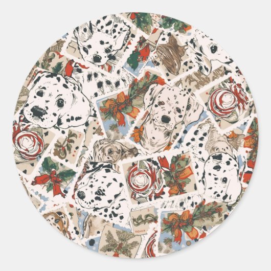 Kerstmis huisdier ronde sticker (Voorkant)
