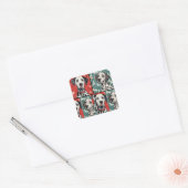 Kerstmis huisdier vierkante sticker (Envelop)