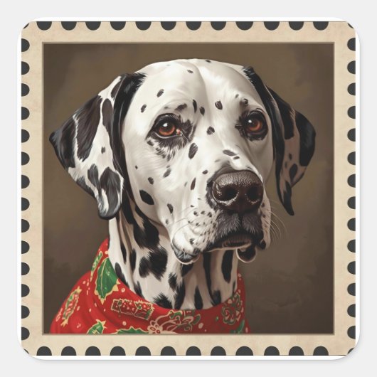 Kerstmis huisdier vierkante sticker (Voorkant)