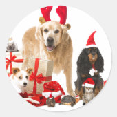 KERSTMIS HUISDIEREN STICKER (Voorkant)