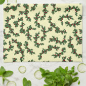 Kerstmis Hulst Achtergrond Handdoek (Gevouwen)