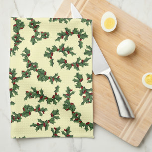 Kerstmis Hulst Achtergrond Handdoek