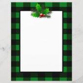Kerstmis Hulst Buffalo Plaid Persoonlijk Papier (Achterkant)