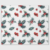 Kerstmis Hulst Inpakpapier (Vlak)