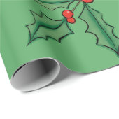 Kerstmis hulst inpakpapier vintage  (Rol Hoek)