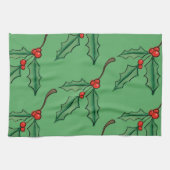 Kerstmis hulst keukenhanddoek cadeau in vintage st (Horizontaal)