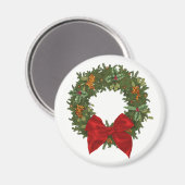 Kerstmis Hulst Krans Magneet (Voorkant / Achterkant)
