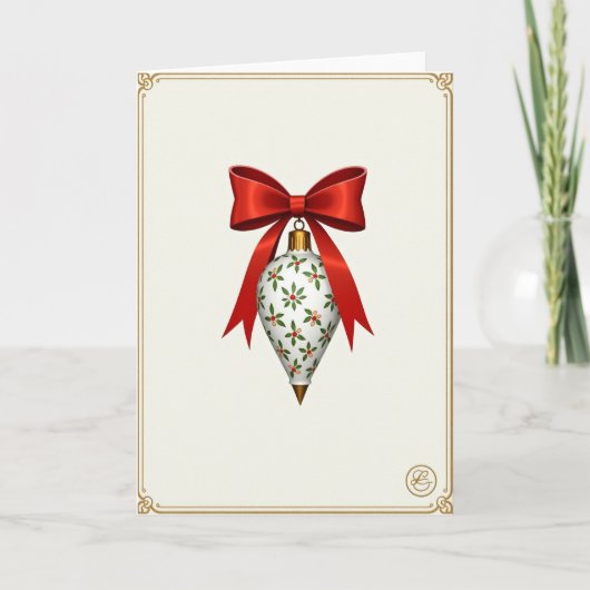 Kerstmis Hulst Ornament Kaart (Voorkant)