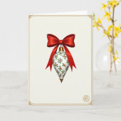 Kerstmis Hulst Ornament Kaart (Gele Bloem)