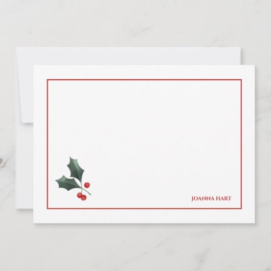 Kerstmis Hulst Persoonlijk Briefpapier (Voorkant)