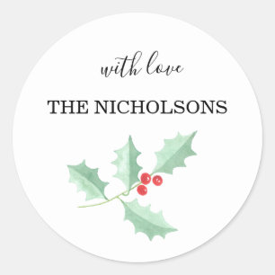 Kerstmis Hulst Ronde Sticker