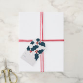 Kerstmis Hulstbessen Cadeaulabel (Met Touw)